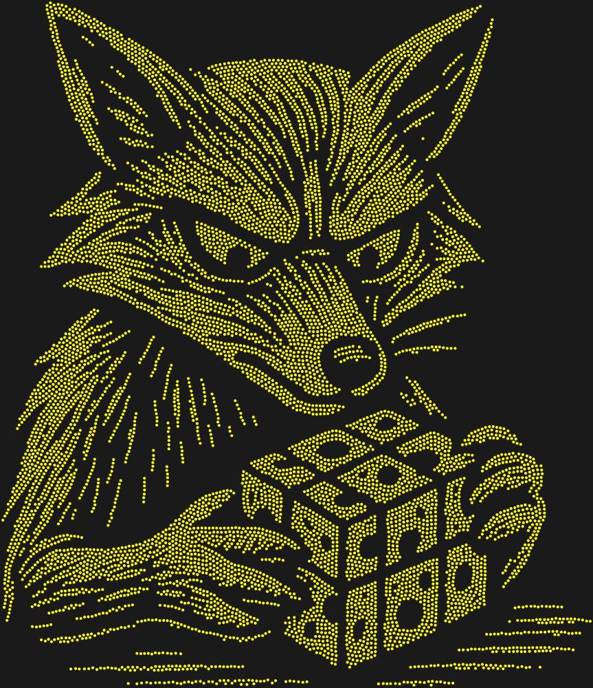 Трафарет A fox solving a Rubik's Cube (high resolution) — RHT_FOXCUBE2_SS10_CITRINE