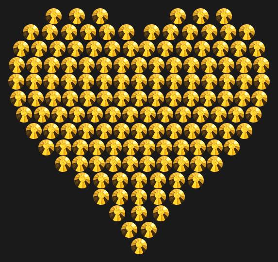 Трафарет Compact heart — RHT_HEART5_SS10_GOLD