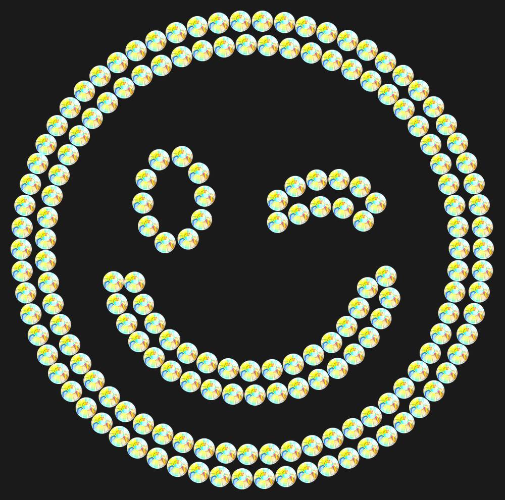 Трафарет Winking emoji — RHT_SMILE2_SS16_CRYSTAL_AB
