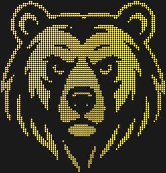 Diamond Painting "Bear". 2279 rhinestones. The bear is a guardian of natural power and tranquility, and its charisma in every sparkle inspires great achievements.