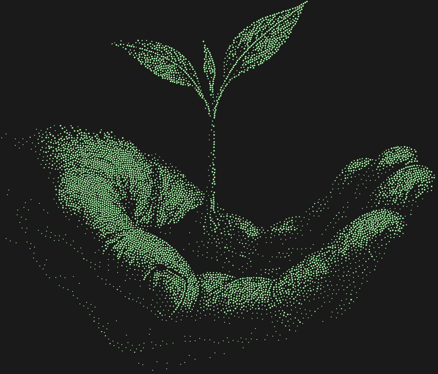 Трафарет Росток в ладони — HANDPLANT1