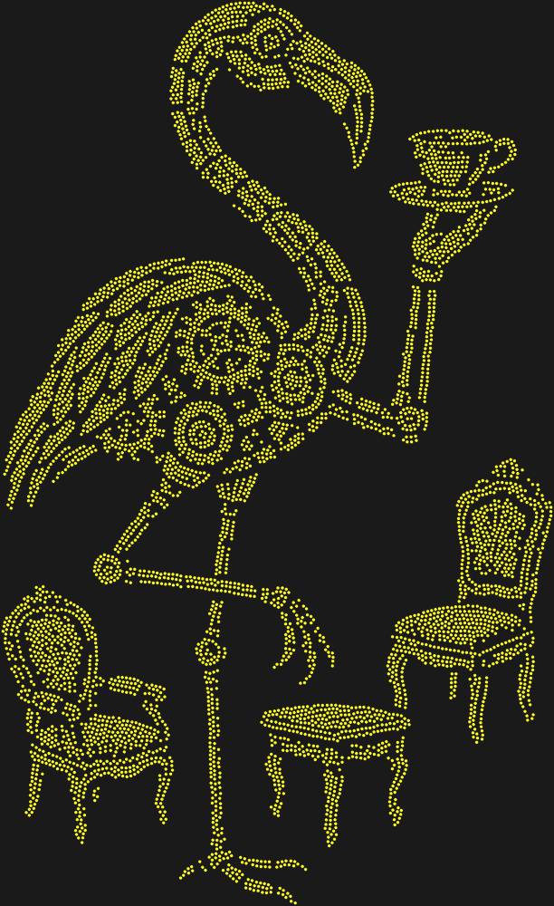 Трафарет Чаепитие механического фламинго — RHT_FLAMINGO2_SS16_CITRINE