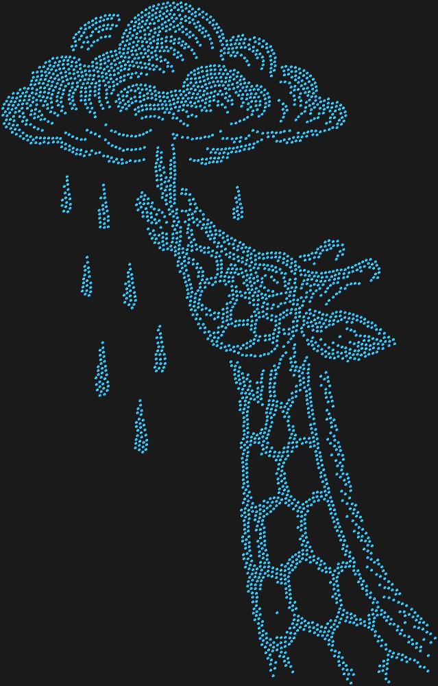 Трафарет Жираф, пьющий из облака — RHT_GIRAFFE1_SS10_SAPPHIRE
