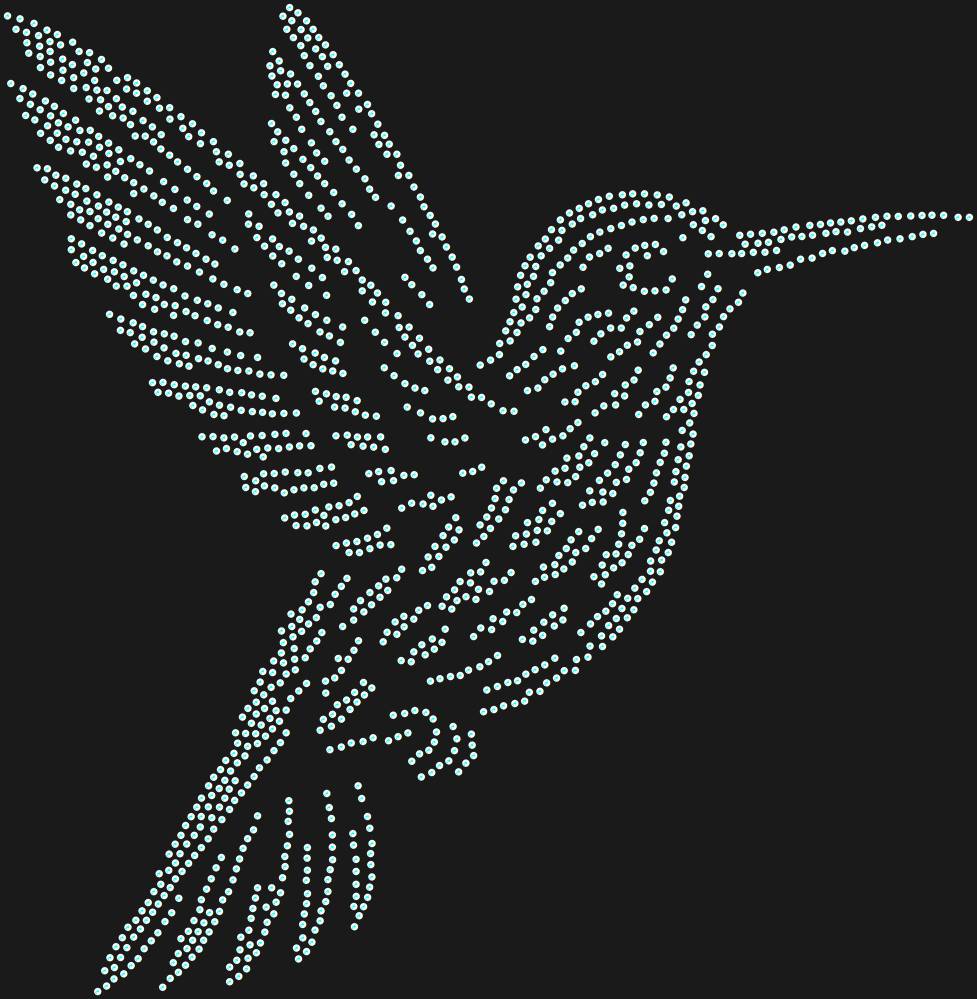 Трафарет Колибри — RHT_HUMMINGBIRD3_SS20_CRYSTAL_AB_DMC