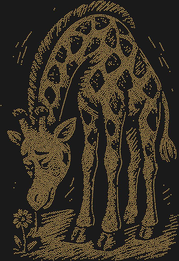 Трафарет Giraffe and a flower — RHT_GIRAFFE2_SS20_RED_VOLCANO
