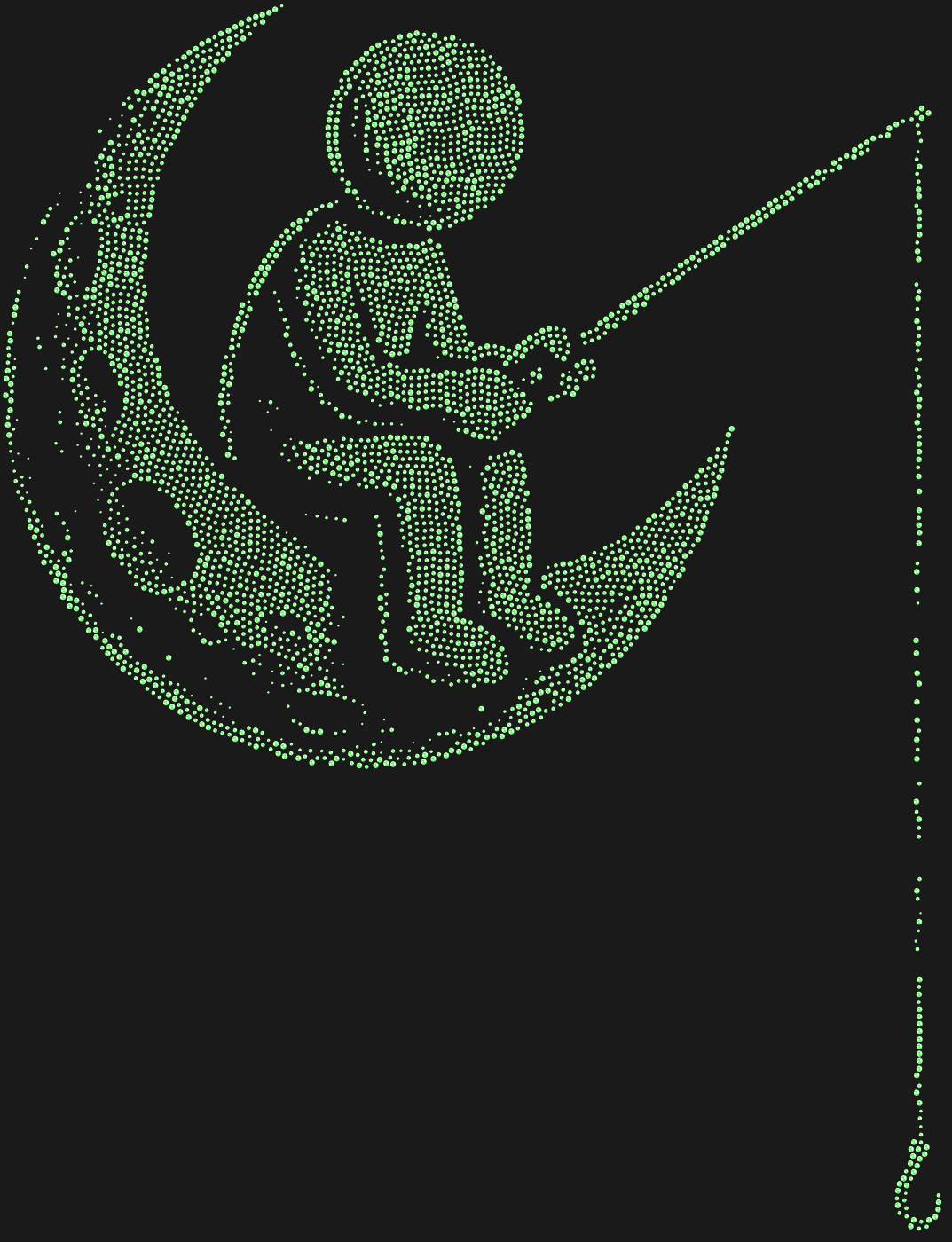 Трафарет Рыбак на луне — MOONFISHER1