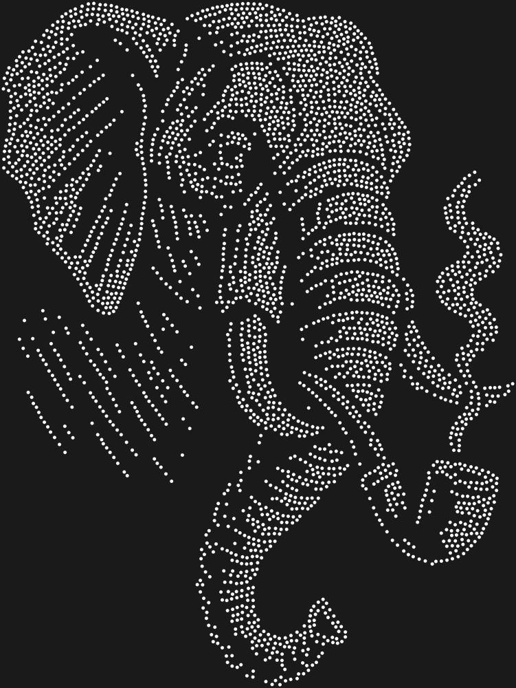 Трафарет Слон с трубкой — RHT_ELEPHANT2_SS10_CRYSTAL_CLEAR