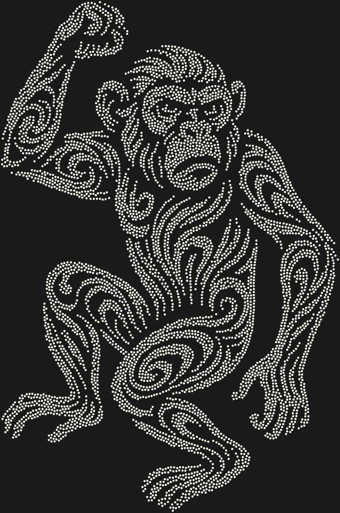 Трафарет Обезьяна — RHT_MONKEY1_SS12_CRYSTAL_AB