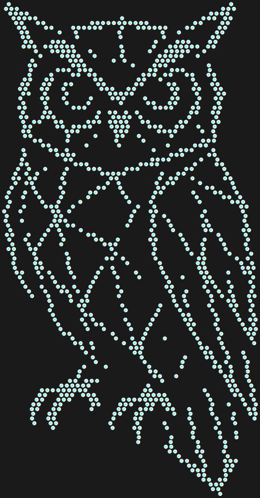 Трафарет Owl low-poly — RHT_OWL1_SS20_CRYSTAL_AB_DMC