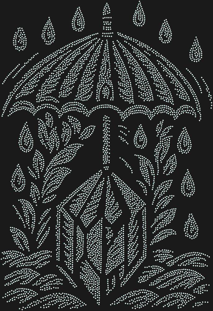 Трафарет An umbrella over the magical crystal — RHT_UMBRELLACRYSTAL1_SS4_CRYSTAL_AB_DMC