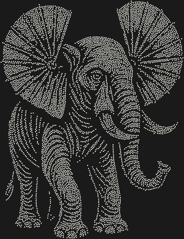 Трафарет Слон уши веером — RHT_ELEPHANT3_SS6_CRYSTAL_AB