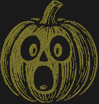 Удивленная тыква, сотканная из 5352 сверкающих страз, застыла в очаровательном изумлении – будто она открыла для себя тайну ночи, которая теперь озарит ваш мир.