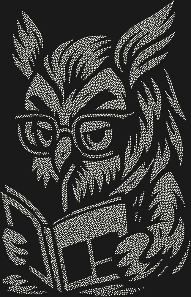 Трафарет Owl with glasses — RHT_OWLBOOK1_SS10_CRYSTAL_AB