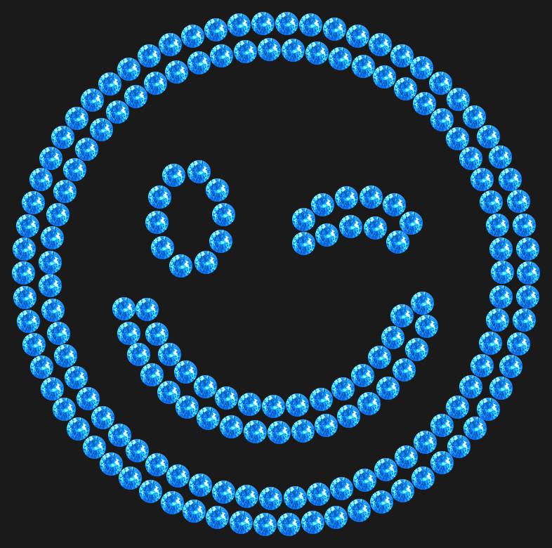 Трафарет Winking emoji — RHT_SMILE2_SS10_LT_SAPPHIRE