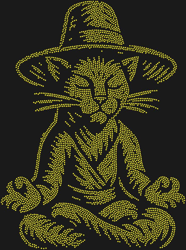 Трафарет Левитирующий кот в шляпе — RHT_CATMEDITATE1_SS3_OLIVE