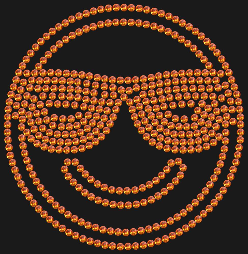 Трафарет Smiling face with sunglasses — RHT_SMILE3_SS10_RED_VOLCANO