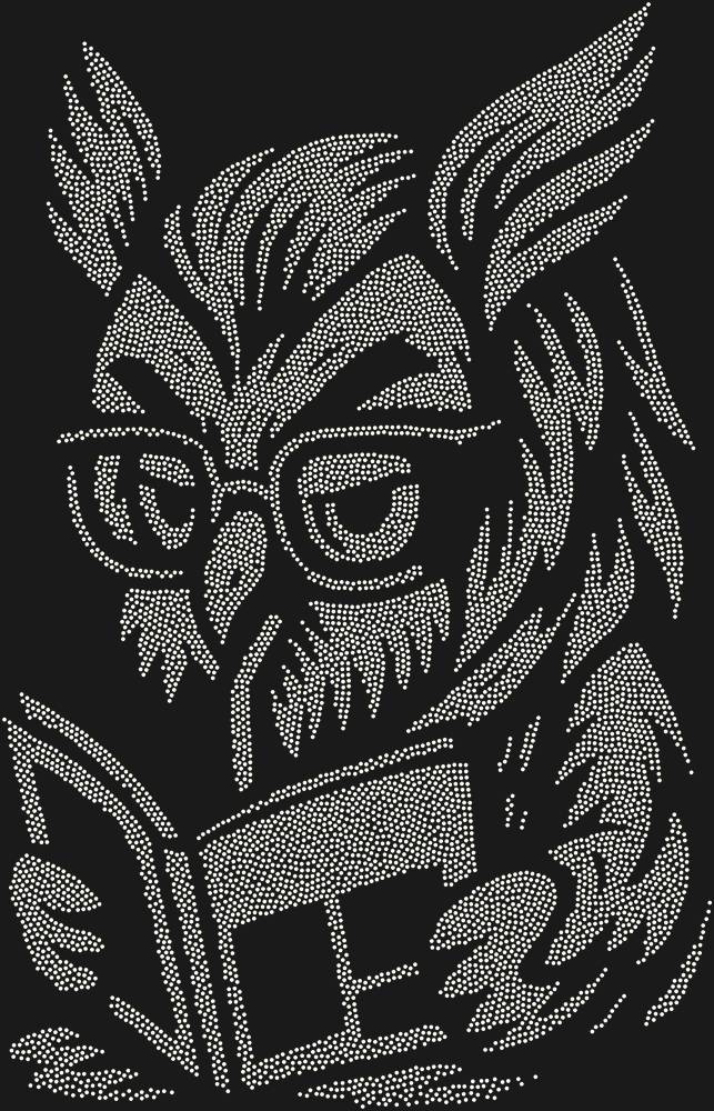 Трафарет Owl with glasses — RHT_OWLBOOK1_SS4_CRYSTAL_AB