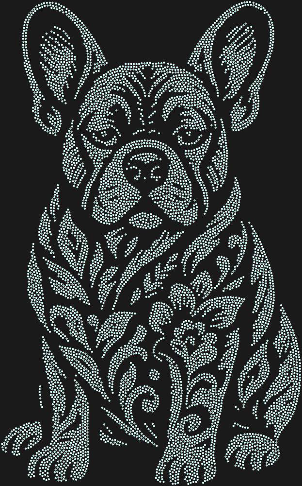 Трафарет French Bulldog — RHT_FRENCHBULLDOG1_SS20_CRYSTAL_AB_DMC