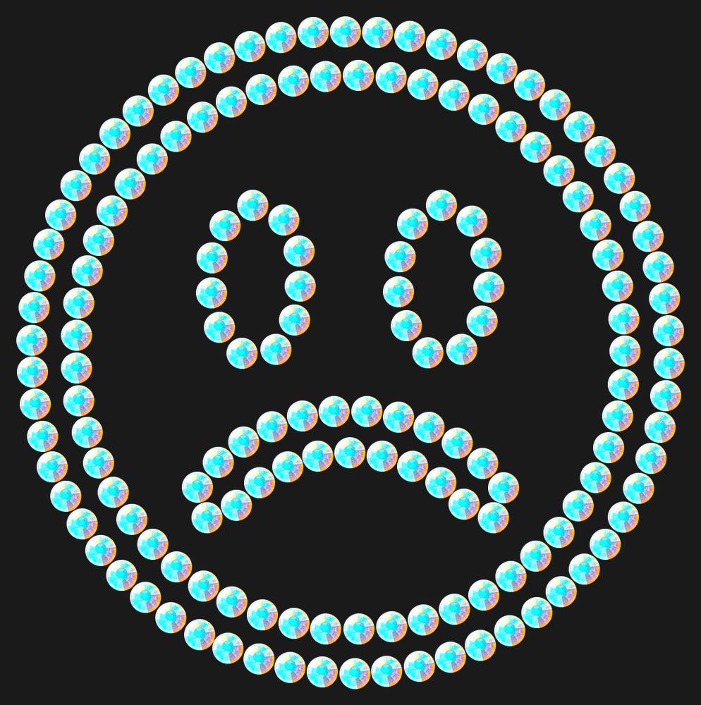 Трафарет Sad emoji — RHT_SMILE6_SS20_CRYSTAL_AB_DMC