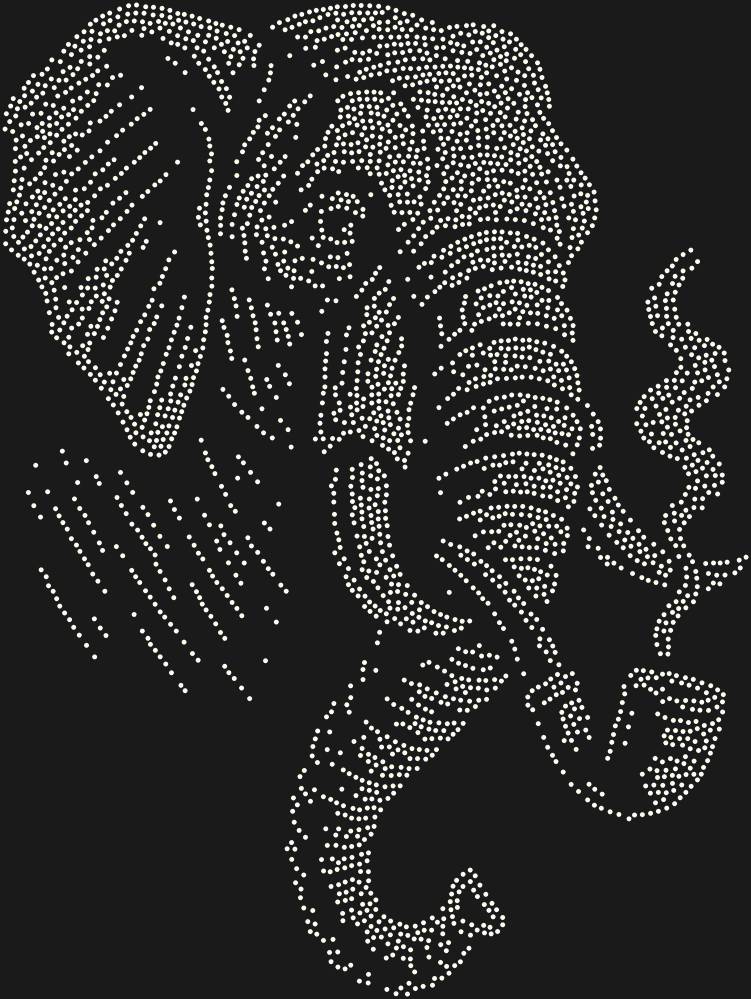 Трафарет Слон с трубкой — RHT_ELEPHANT2_SS20_CRYSTAL_AB