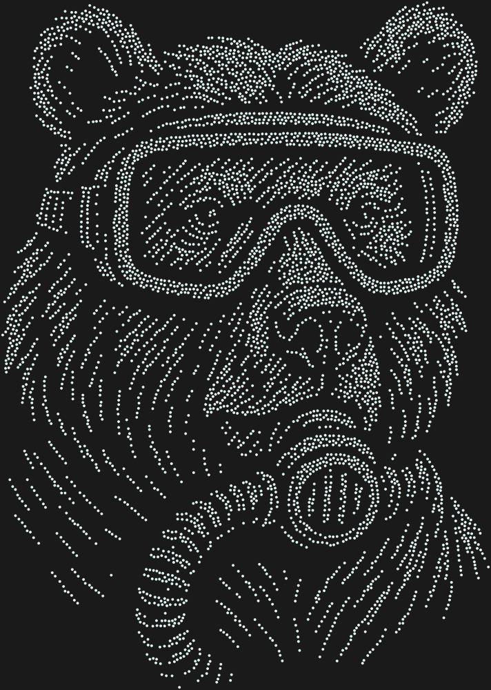 Трафарет Медведь с аквалангом — RHT_BEAR2_SS10_CRYSTAL_AB_DMC