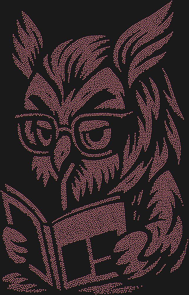 Трафарет Сова в очках — RHT_OWLBOOK1_SS3_RAINBOW