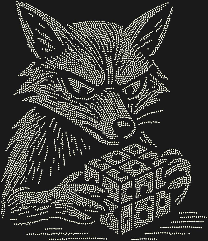 Трафарет Лиса, собирающая кубик рубика — RHT_FOXCUBE1_SS4_CRYSTAL_AB
