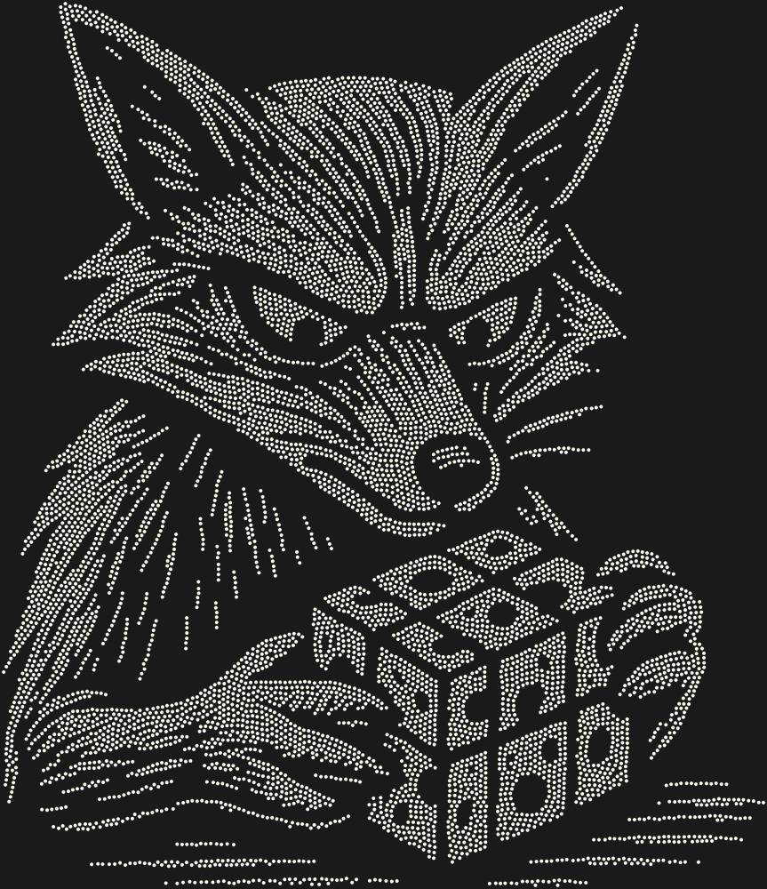 Трафарет A fox solving a Rubik's Cube (high resolution) — RHT_FOXCUBE2_SS6_CRYSTAL_AB
