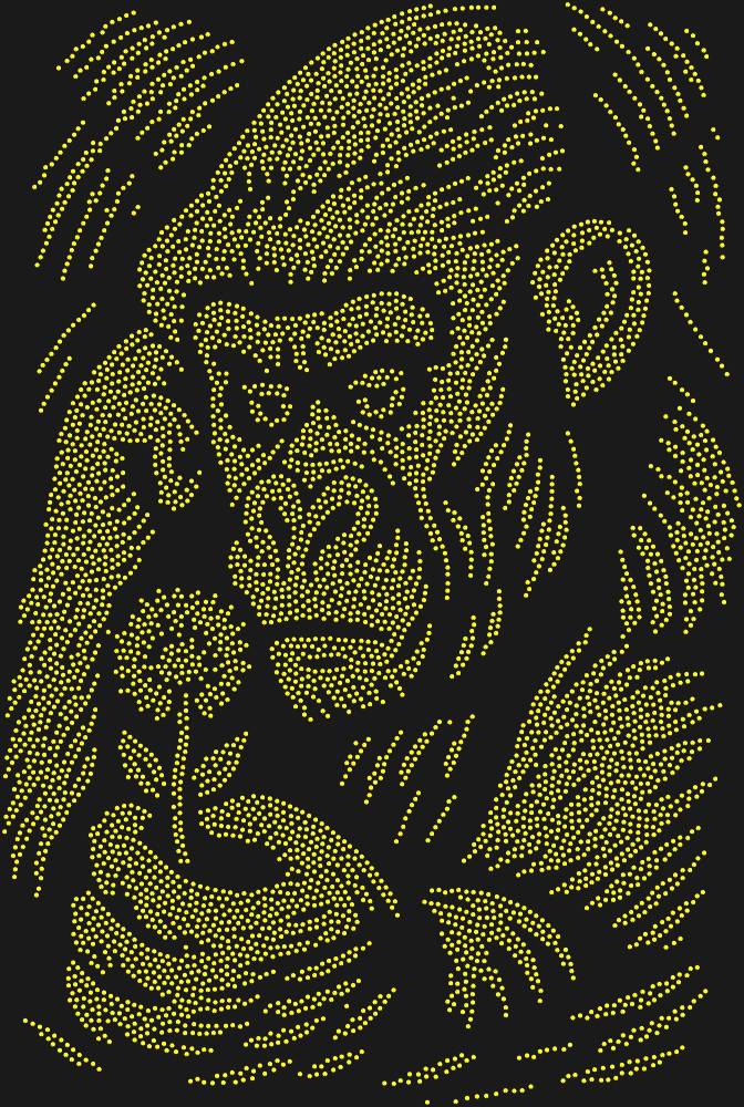 Трафарет Горилла и цветок — RHT_GORILLA1_SS12_OLIVE