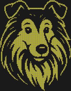 Collie Rhinestone Painting Kit. 4496 rhinestones. Light lines, a kind look, and nobility — everything to inspire care and fill your days with special warmth.