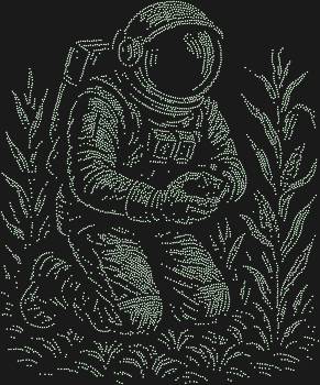 Rhinestone art kit "Astronaut Farmer". 5564 rhinestones. When technology meets nature, a new chapter begins. Even in space, there's room for a sprout of hope.