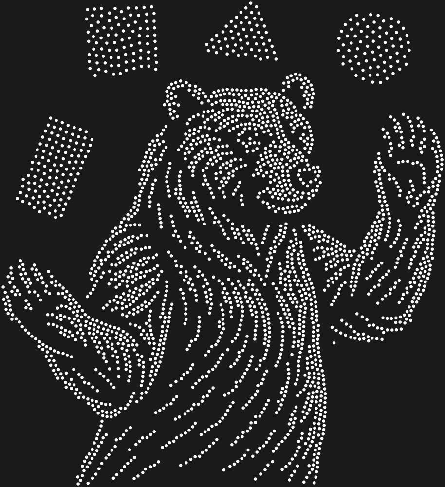 Трафарет Жонглирующий медведь — RHT_BEAR3_SS10_CRYSTAL_CLEAR