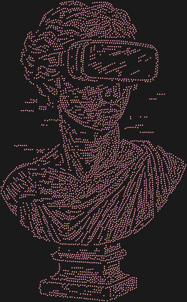 Трафарет Заглюченный Бюст — RHT_GLAZEDBUST1_SS10_RAINBOW