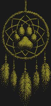 Рисунок из страз по номерам «Ловец снов - собачий след», сияющий 2558 стразами, подарит вашему дому оберег, хранящий самые добрые сны и верную дружбу.