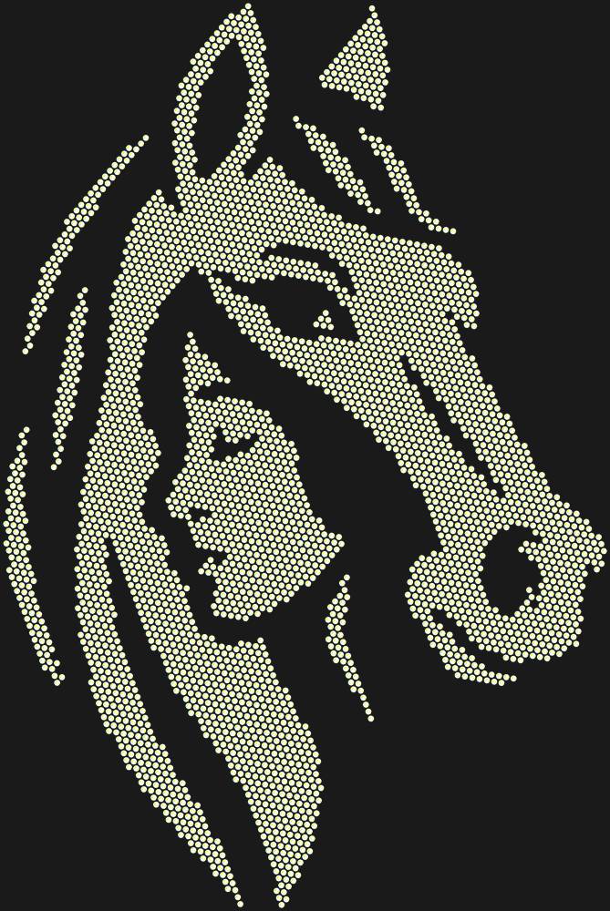 Трафарет Girl and horse — RHT_HORSEGIRL1_SS20_CRYSTAL_AB