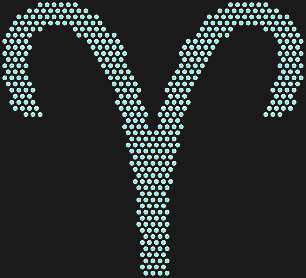 Трафарет Aries (Zodiac sign) — RHT_ZODIACARIES1_SS16_CRYSTAL_AB_DMC