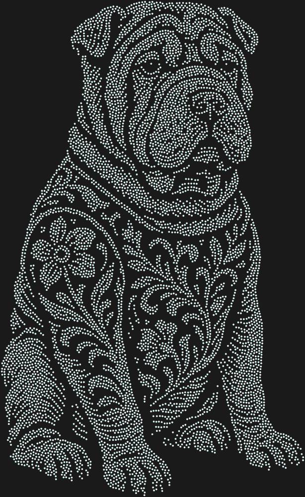 Трафарет Шарпей — RHT_DOG5_SS20_CRYSTAL_AB_DMC
