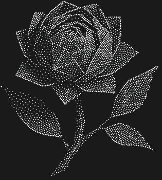 Трафарет из страз «Пион в стиле оригами (на худи)», сияющий 2833 искрами, превратит вашу вещь в произведение искусства, где нежность лепестков расцветает тысячами бликов.