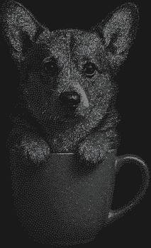 Трафарет из страз «Корги с чашкой кофе» – это 15148 сияющих искр, что подарят вашему взгляду улыбку, ведь этот пушистый бариста уже ждет, чтобы согреть душу уютным кофейным настроением.