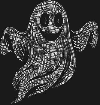 Рисунок из страз по номерам: Пусть «Доброе приведение» из 3846 страз озарит ваш дом нежным сиянием, привнося уют и частичку волшебства с каждым сверкающим бликом.