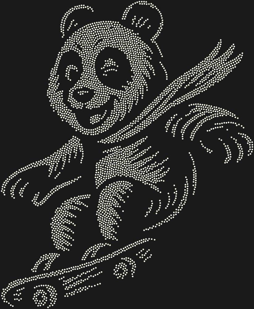 Трафарет Panda on a skateboard — RHT_PANDASKATE1_SS6_CRYSTAL_AB