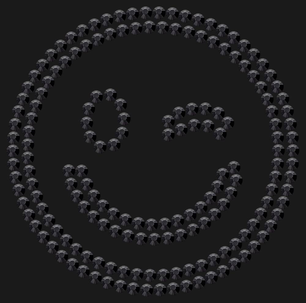 Трафарет Winking emoji — RHT_SMILE2_SS16_JET_BLACK