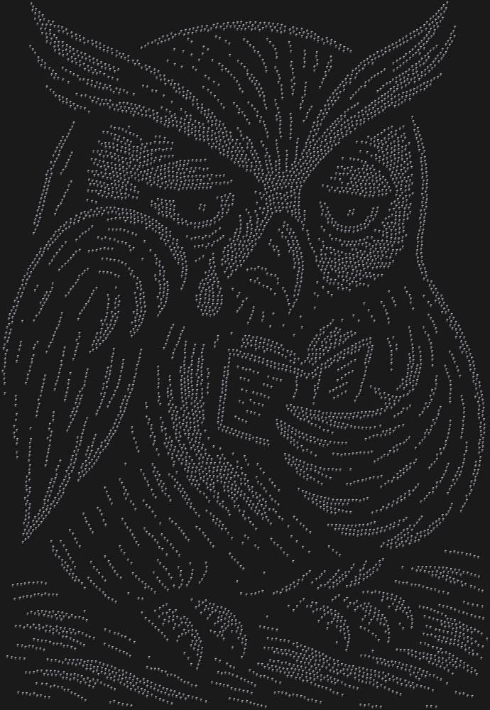 Трафарет An owl reading a sad little book — RHT_OWL3_SS10_JET_BLACK