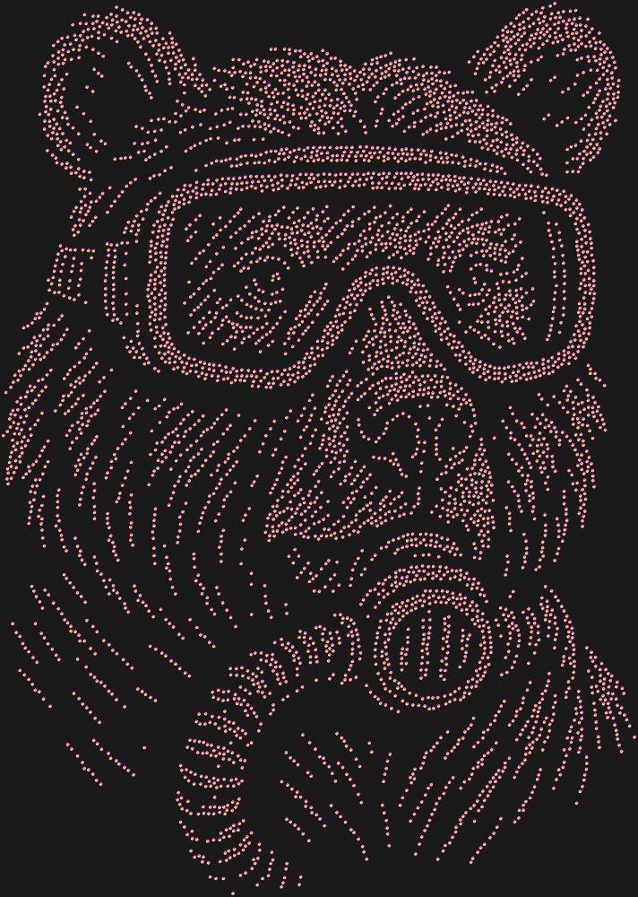 Трафарет Медведь с аквалангом — RHT_BEAR2_SS10_RAINBOW