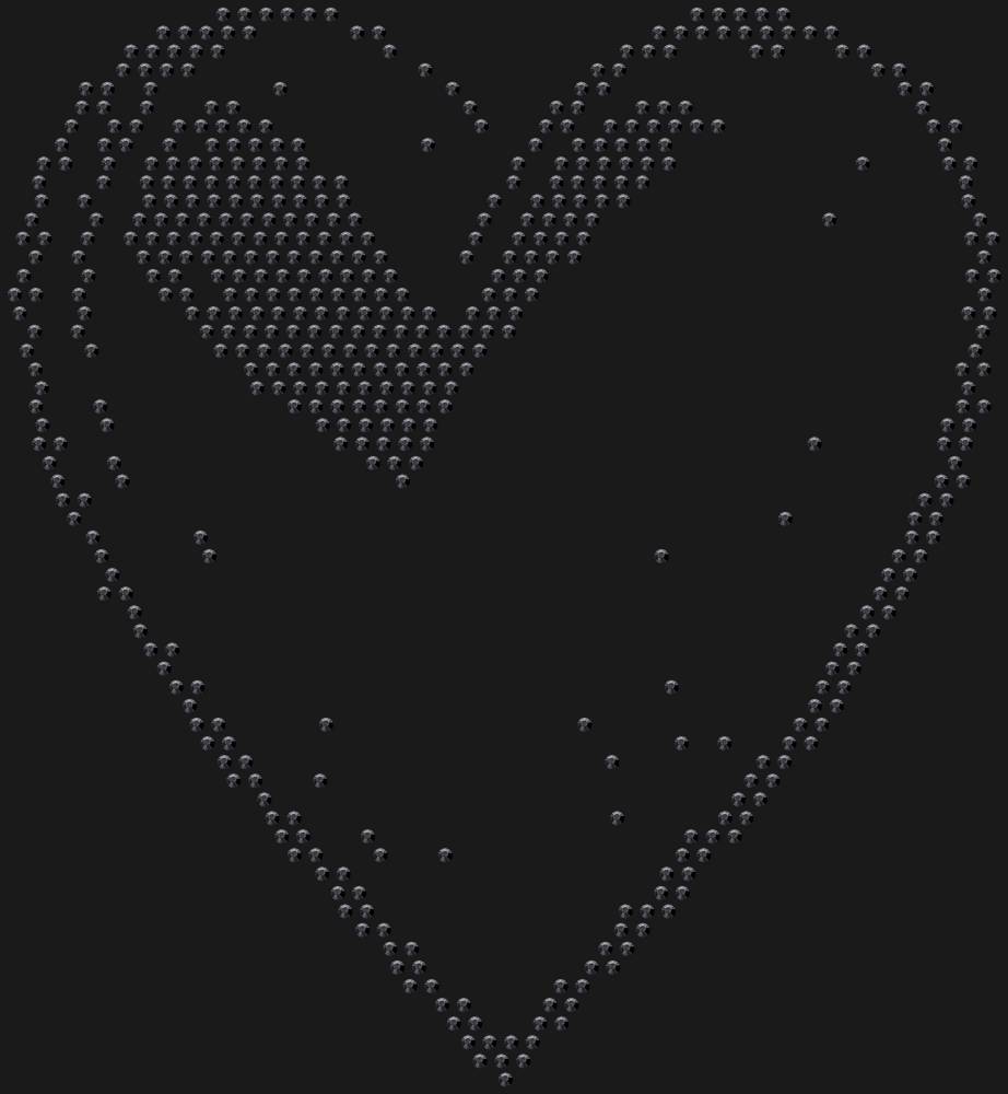 Трафарет 3D Heart — RHT_HEART8_SS10_JET_BLACK