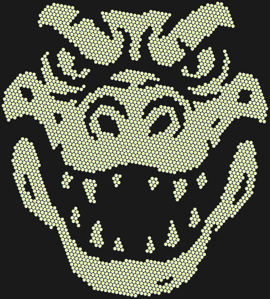 Трафарет Alligator head — RHT_CROCODILE1_SS10_CRYSTAL_AB