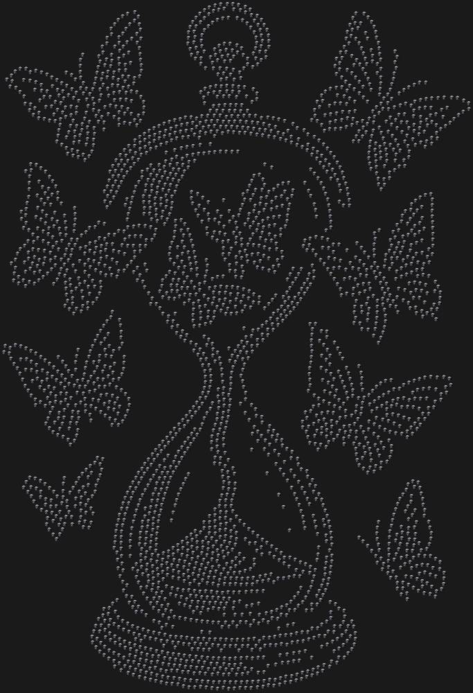 Трафарет Песочные часы с бабочками — RHT_HOURGLASS1_SS10_JET_BLACK