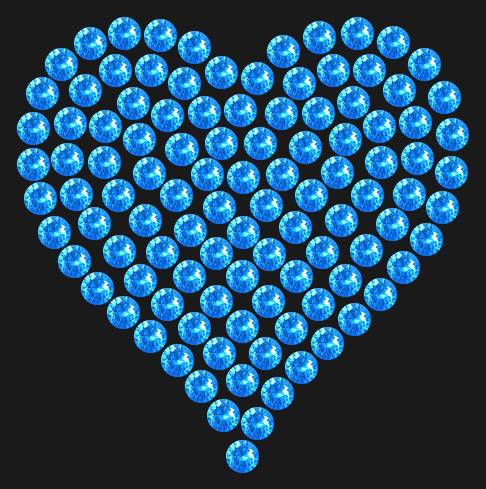 Трафарет Mini heart dense — RHT_HEART1_SS10_LT_SAPPHIRE