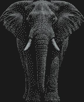 Слон, величественно выложенный из 4741 сверкающей стразы, станет вашим проводником в мир роскоши и безмятежности, озаряя пространство своим могучим сиянием.