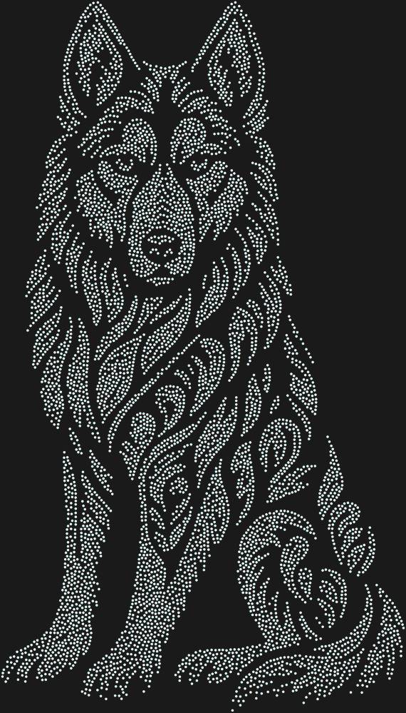 Трафарет Хаски — RHT_HUSKY1_SS16_CRYSTAL_AB_DMC